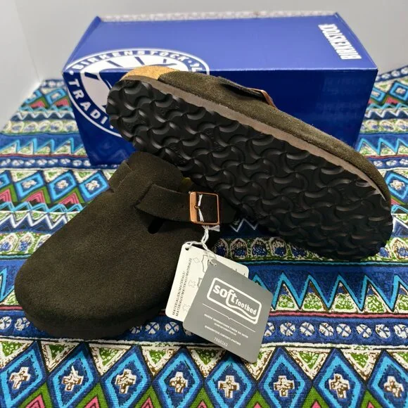 🌟POSH FRESH🌟 Women's Mocha Suede Birkenstock Boston Shoes - Narrow Fit - Picture 3 of 5